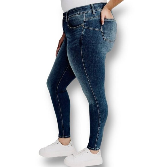 Torrid 10R Blue Bombshell Premium Stretch Skinny Jeans Mid Rise Denim Dark Wash - Picture 11 of 12